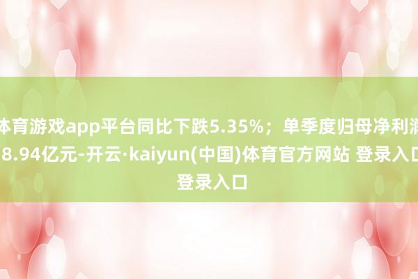 体育游戏app平台同比下跌5.35%；单季度归母净利润-8.94亿元-开云·kaiyun(中国)体育官方网站 登录入口