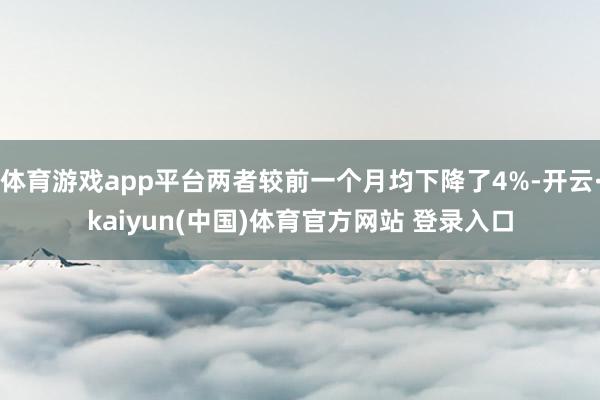 体育游戏app平台两者较前一个月均下降了4%-开云·kaiyun(中国)体育官方网站 登录入口