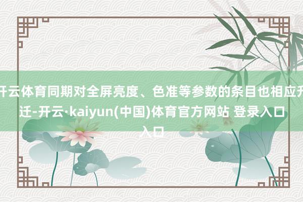 开云体育同期对全屏亮度、色准等参数的条目也相应升迁-开云·kaiyun(中国)体育官方网站 登录入口