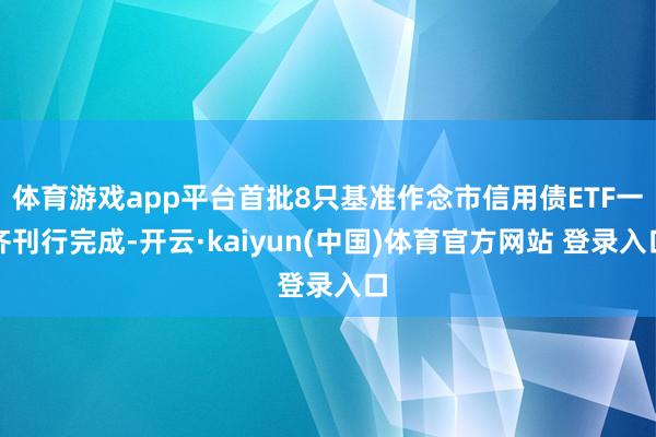 体育游戏app平台首批8只基准作念市信用债ETF一齐刊行完成-开云·kaiyun(中国)体育官方网站 登录入口
