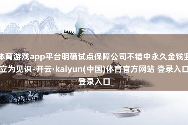 体育游戏app平台明确试点保障公司不错中永久金钱竖立为见识-开云·kaiyun(中国)体育官方网站 登录入口