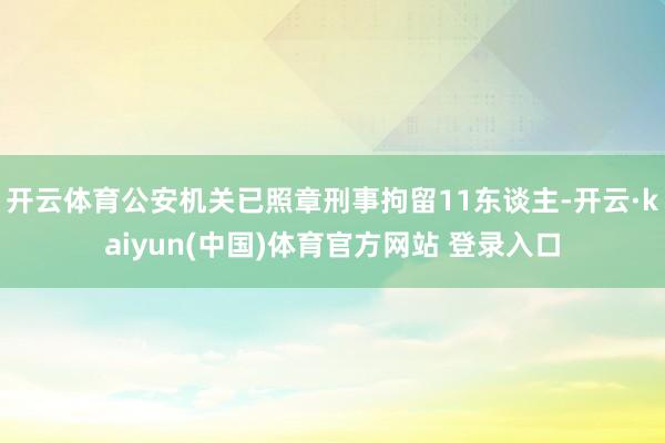 开云体育公安机关已照章刑事拘留11东谈主-开云·kaiyun(中国)体育官方网站 登录入口