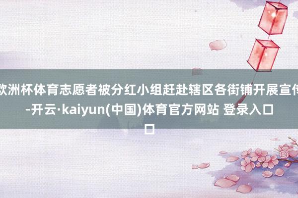 欧洲杯体育志愿者被分红小组赶赴辖区各街铺开展宣传-开云·kaiyun(中国)体育官方网站 登录入口