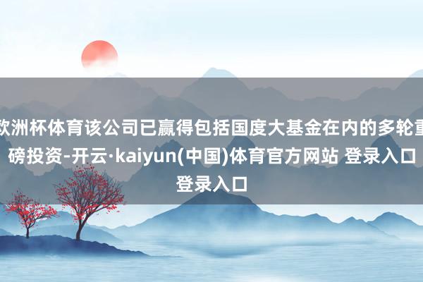 欧洲杯体育该公司已赢得包括国度大基金在内的多轮重磅投资-开云·kaiyun(中国)体育官方网站 登录入口