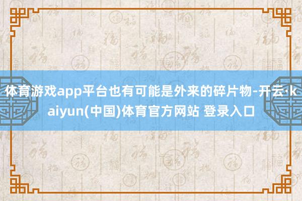 体育游戏app平台也有可能是外来的碎片物-开云·kaiyun(中国)体育官方网站 登录入口