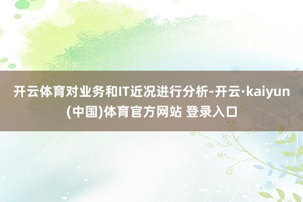 开云体育对业务和IT近况进行分析-开云·kaiyun(中国)体育官方网站 登录入口