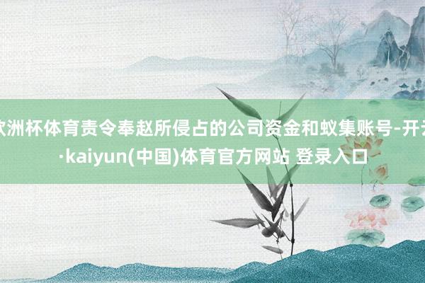 欧洲杯体育责令奉赵所侵占的公司资金和蚁集账号-开云·kaiyun(中国)体育官方网站 登录入口